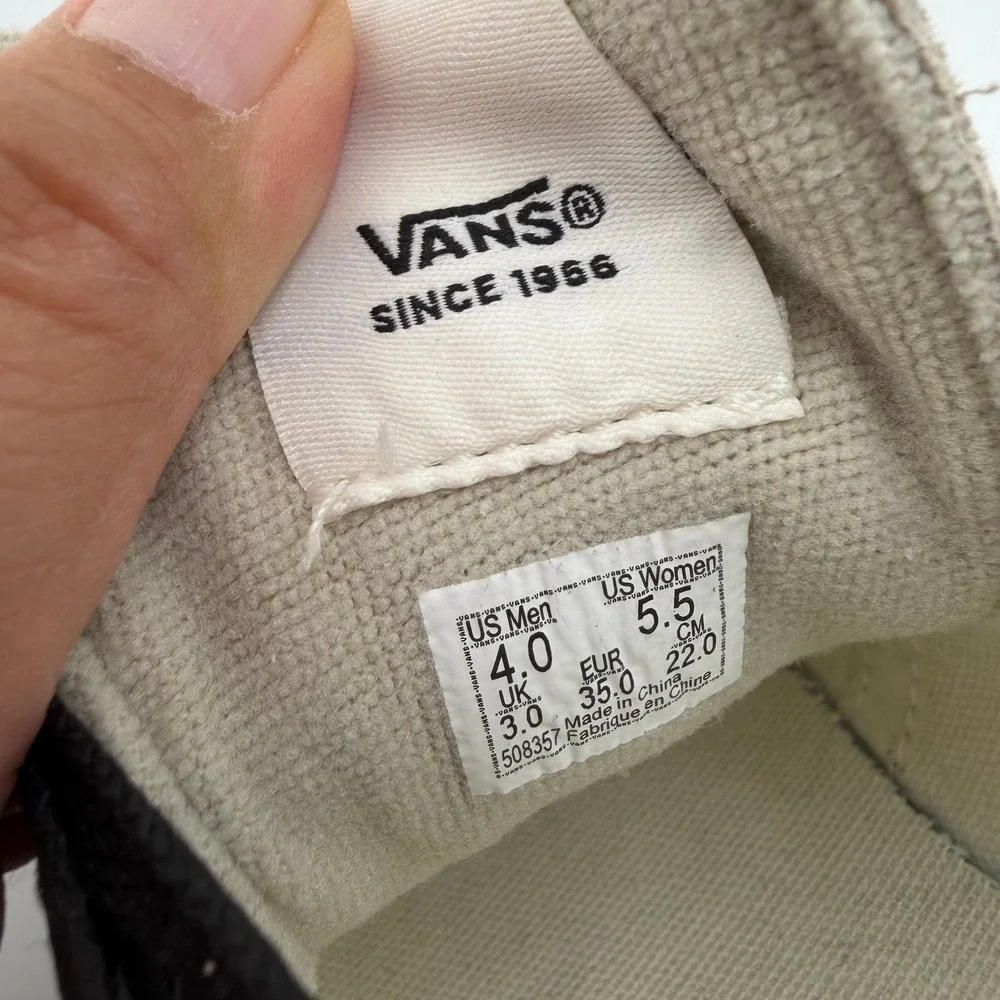 Vans Sport Low Sneakers Kids Marshmallow Black Gum Suede Size Men‎ 4 /Women 5.5